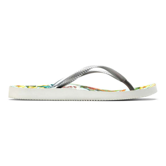 Noosa Print Toe Post Sandal - Light Blue Floral