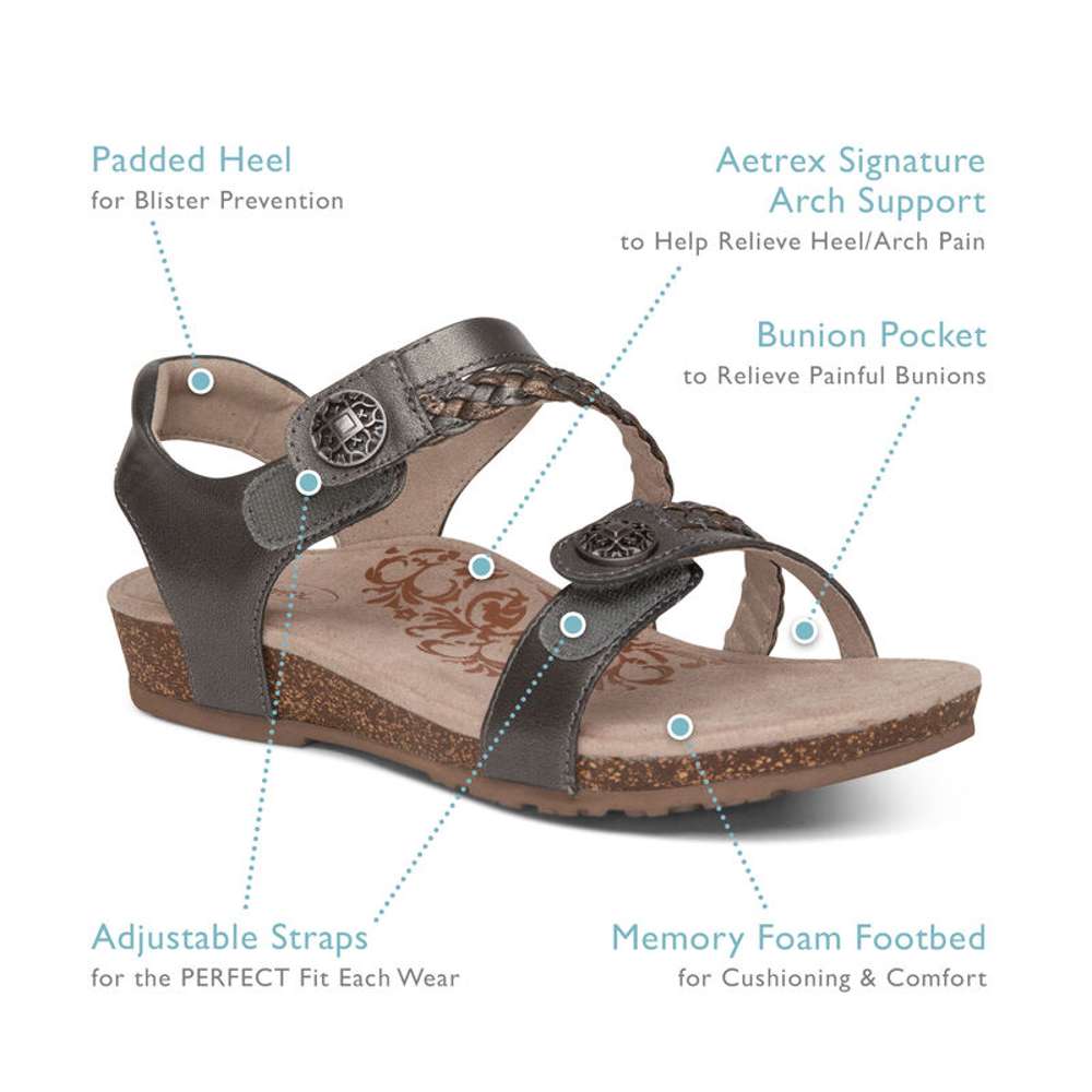 Jillian Braided Sandal - Gunmetal