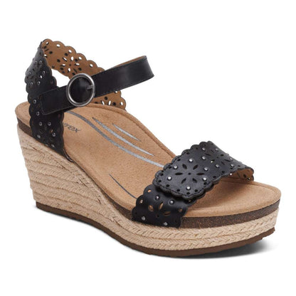 Sydney Espadrille Wedge - Black Cutout