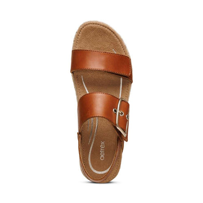 Vania Arch Support Platform Sandal - Cognac
