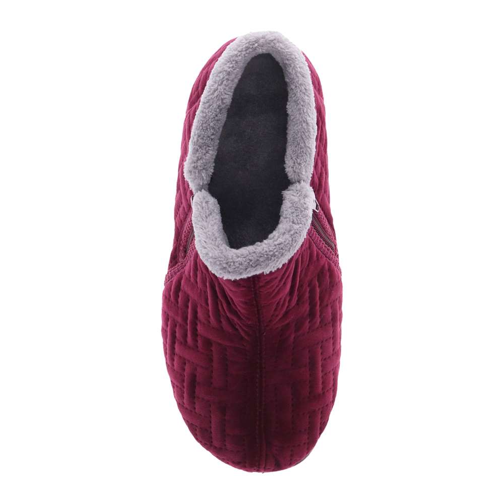 Dahlia Quilt Slipper - Wine