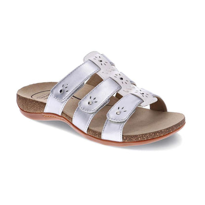 Andrea Slide Sandal - White Metallic