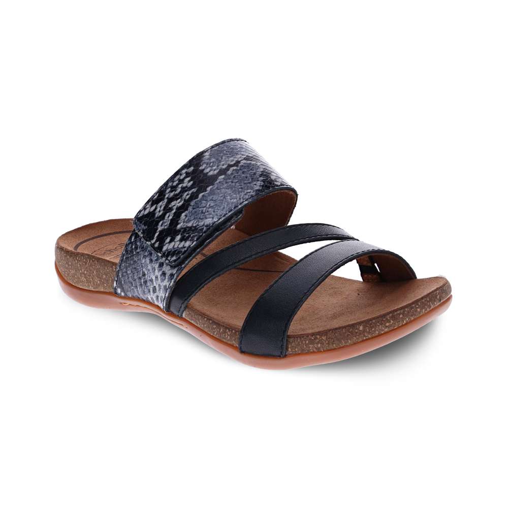 Avery Slide Sandal - Black Snake