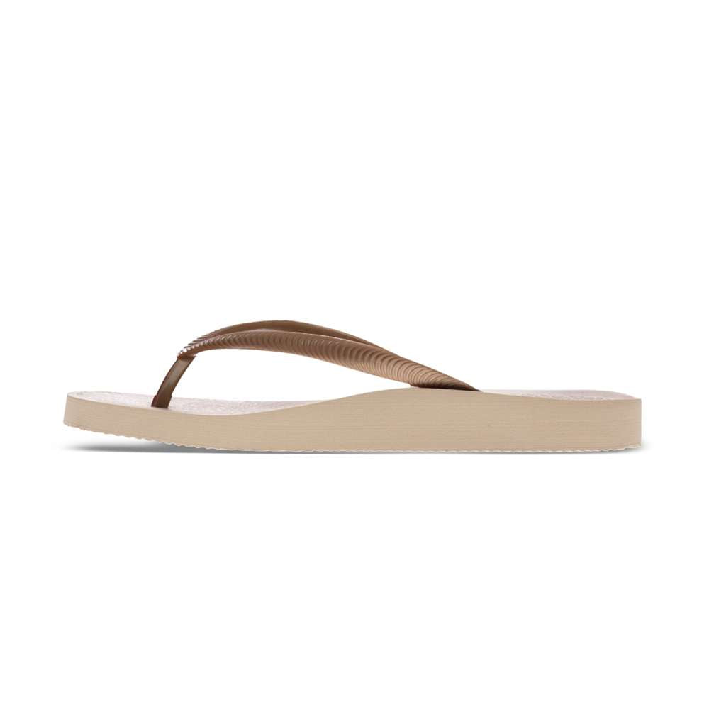 Fiji Toe Post Sandal - Beige/Gold