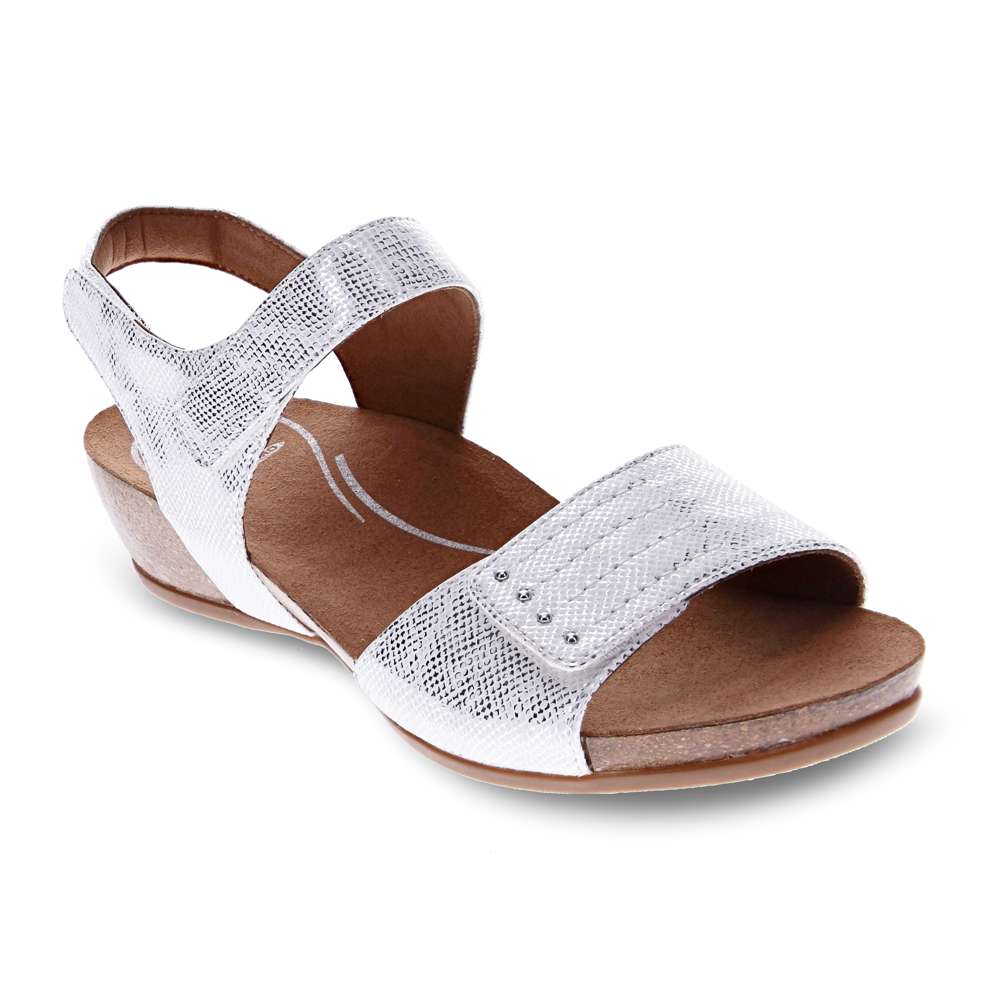 Jasmin Adjustable Wedge - White/Silver