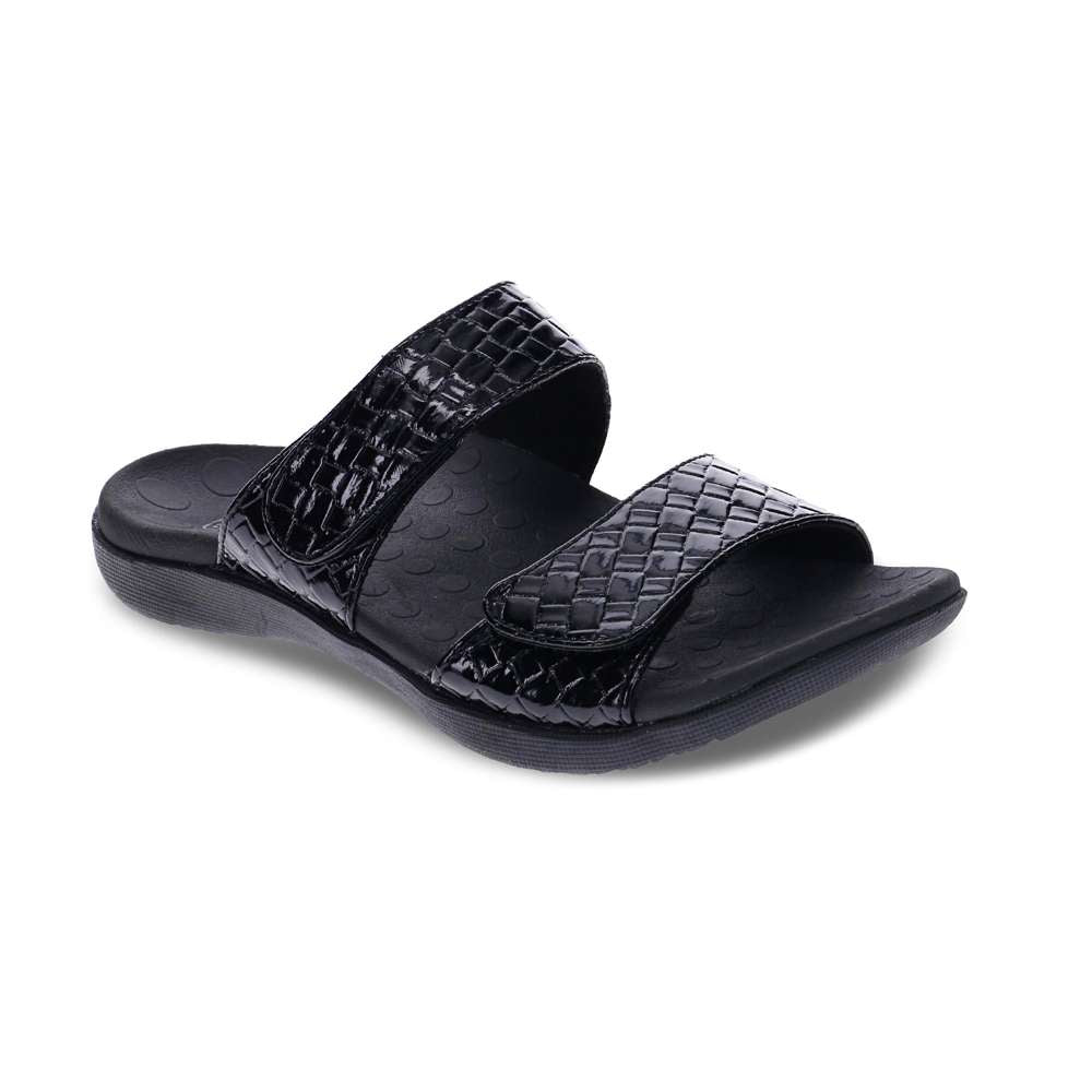 Skye Thatch Slide Sandal - Black
