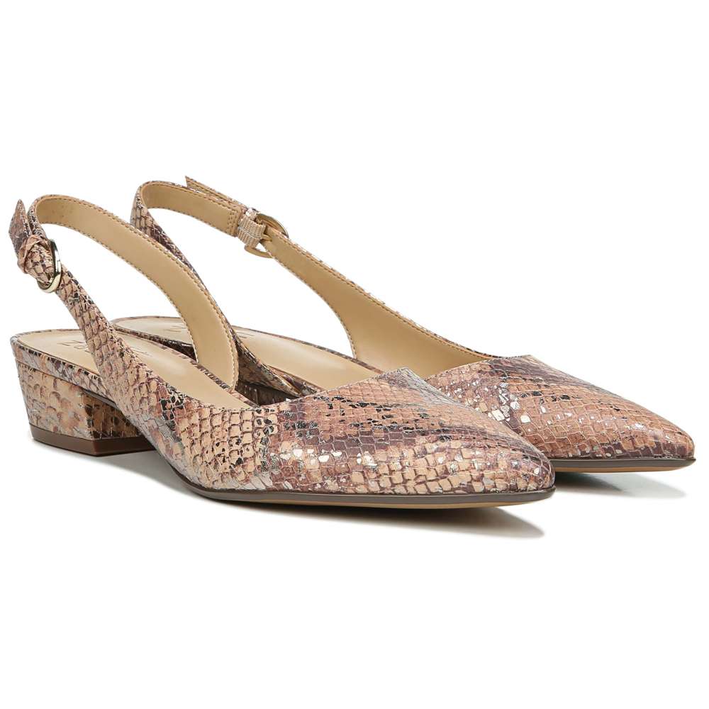Banks Slingback - Tan Metallic Snake