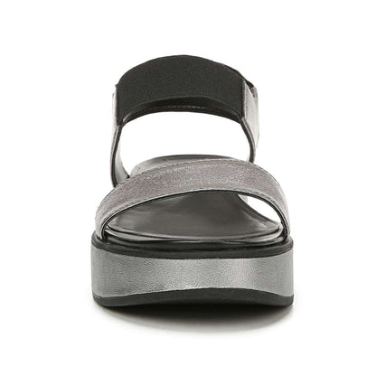 Carys Platform Sandal - Black/Pewter