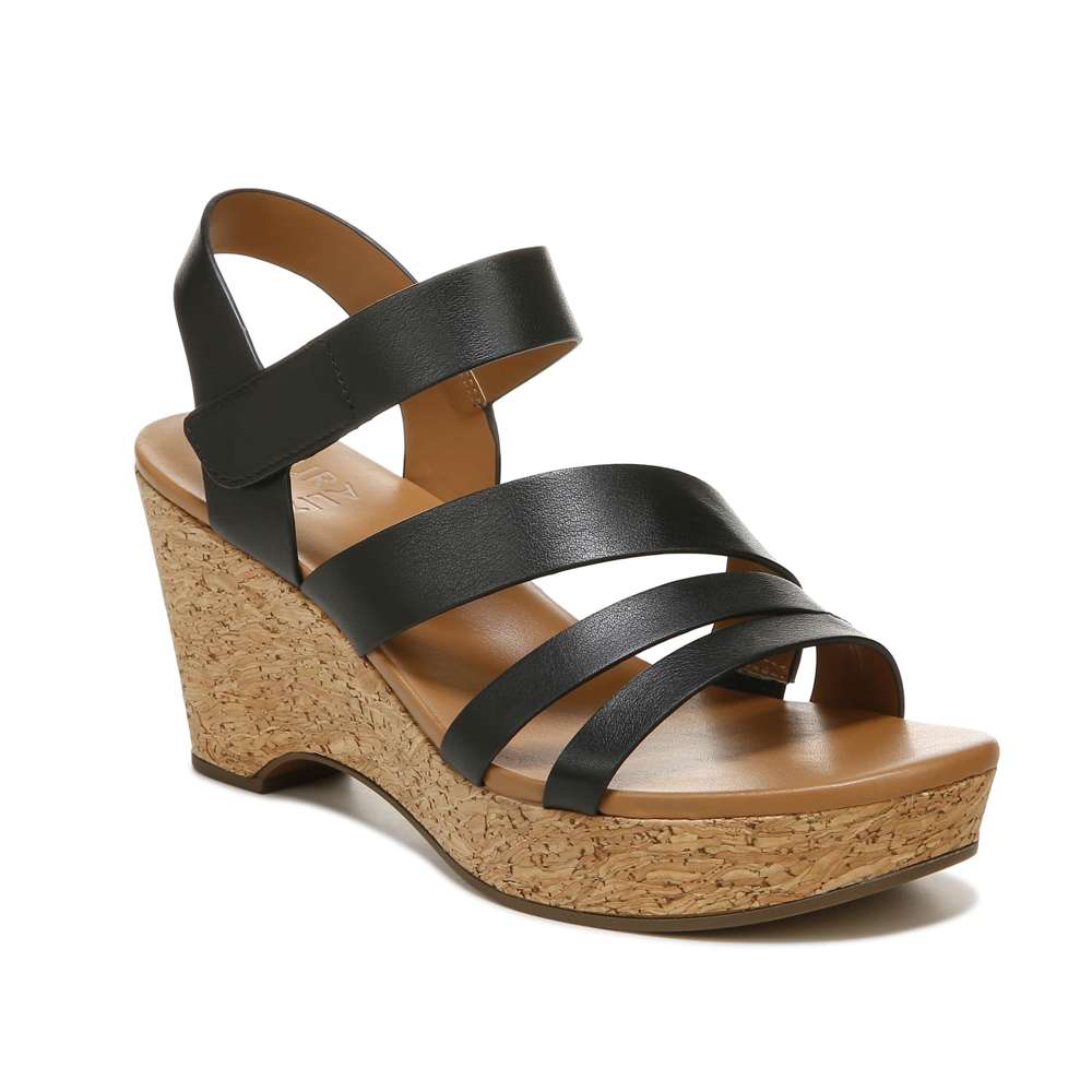 Cynthia Wedge Sandal - Black