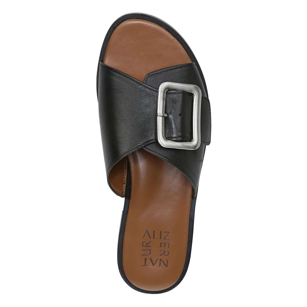 Forrest Slide Sandal - Black Leather