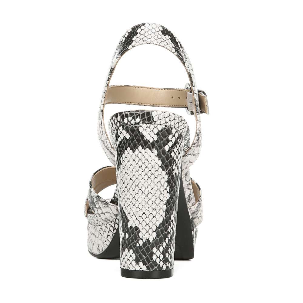 Mia Heeled Sandal - Black/White