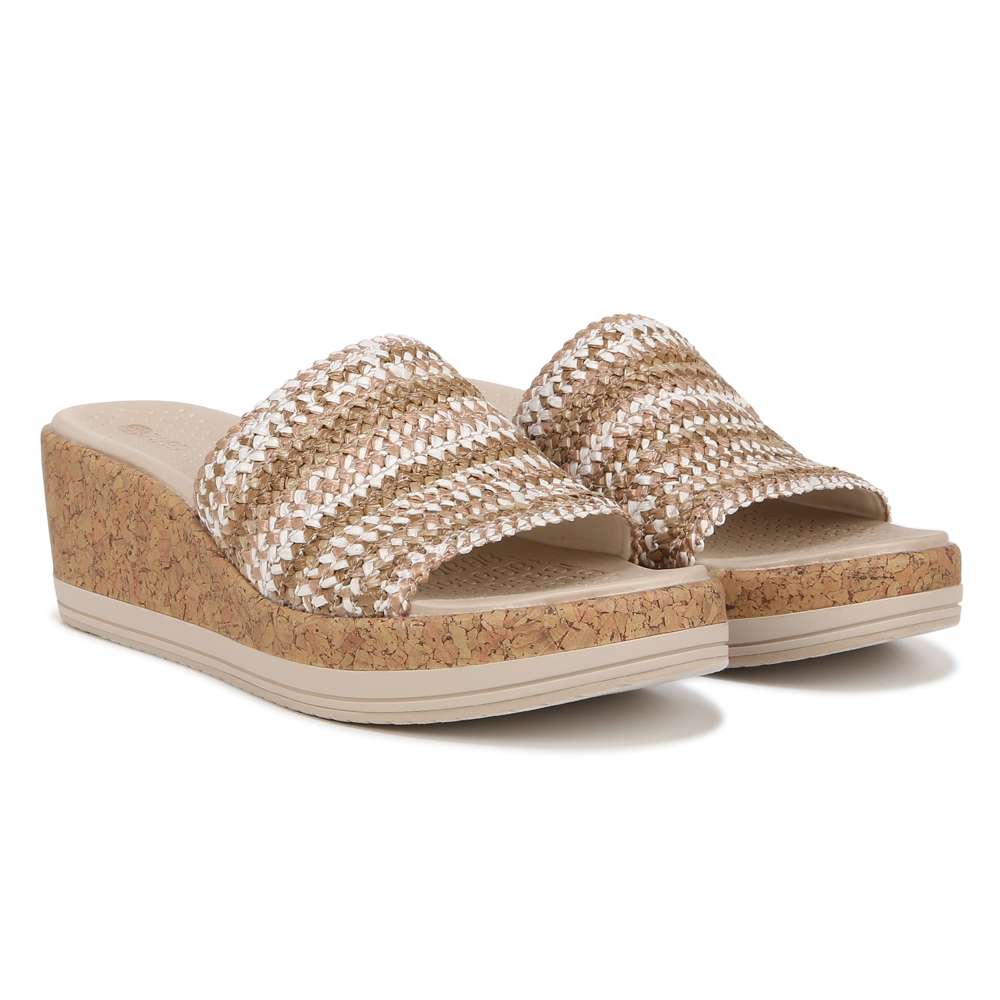 Runaway Slide Wedge Sandal - Beige Multi