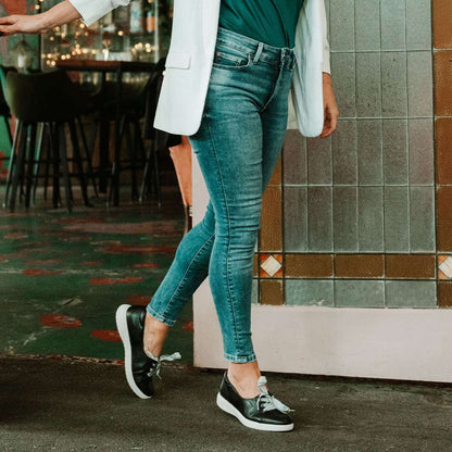 Bridgette Slip-On Sneaker - Black Leather