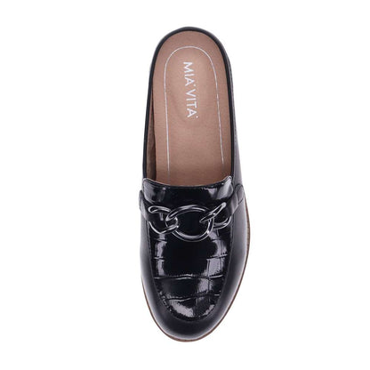 Trudy Mule - Black/Black Croc