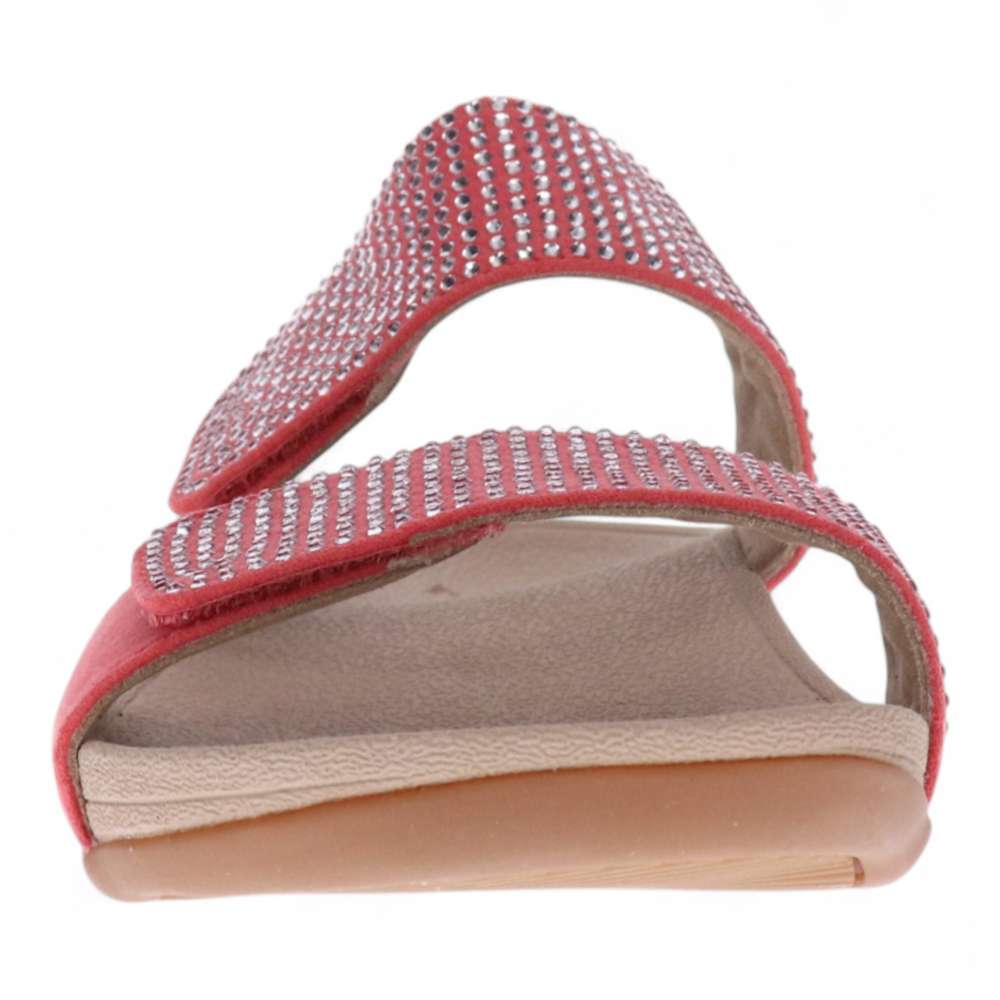 Avoca Slide Sandal - Coral Rhinestone
