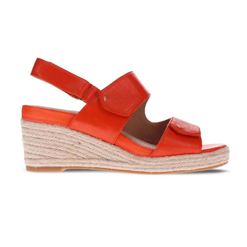 Deanne Wedge Sandal - Tangerine