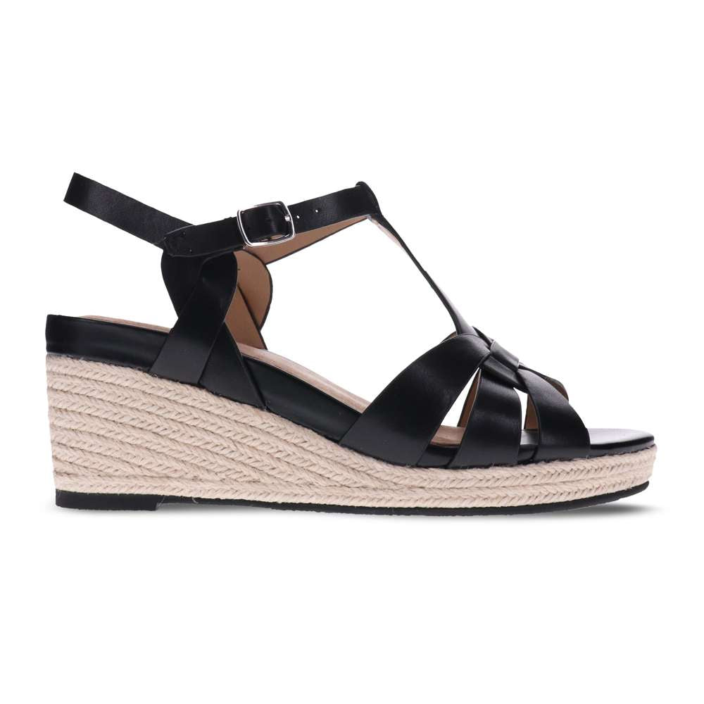 Diva Wedge Sandal - Black