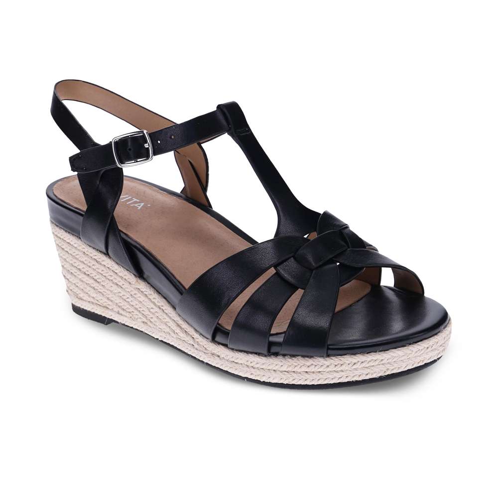 Diva Wedge Sandal - Black