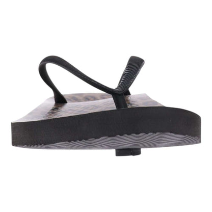 Venice Print Women's Toe Post Sandal - Black Leopard