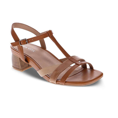 Yass Heeled Sandal - Tan Multi