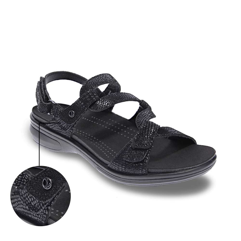 Miami Adjustable Sandal - Black Lizard