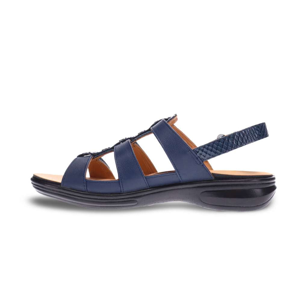 Toledo Backstrap Sandal - Navy Snake/Blue