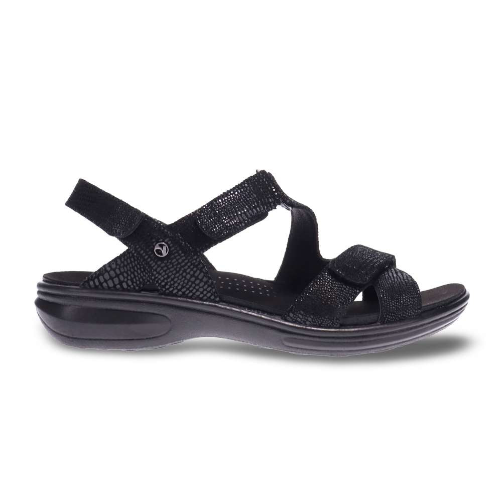 Zanzibar Adjustable Sandal - Black Lizard