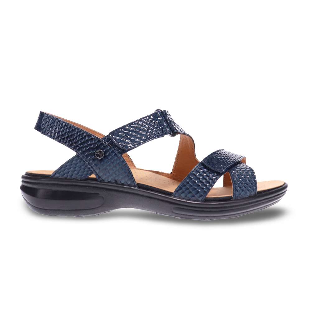 Zanzibar Adjustable Sandal - Navy Snake