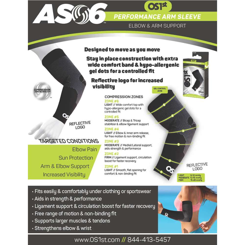 Sports Compression Arm Sleeve (AS6) - White