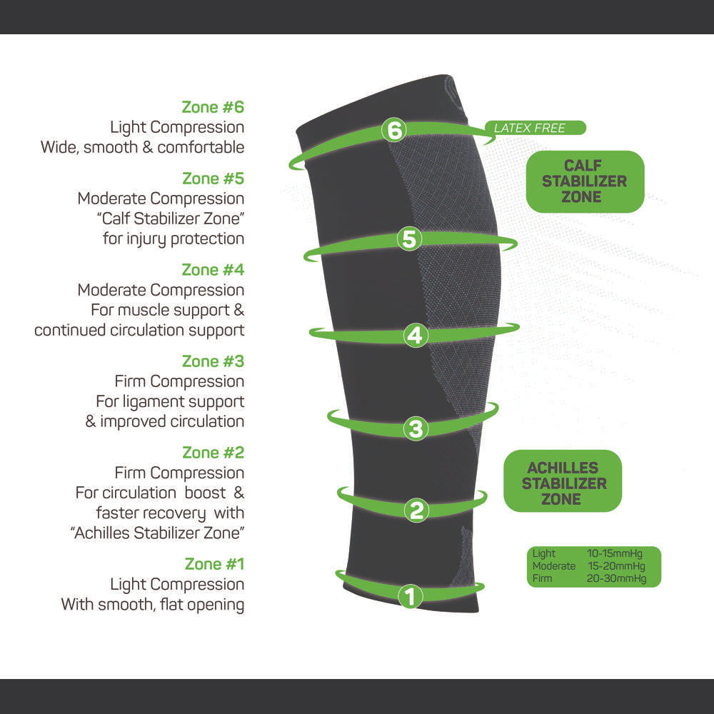 CS6 Sports Calf Compression Sleeve - White