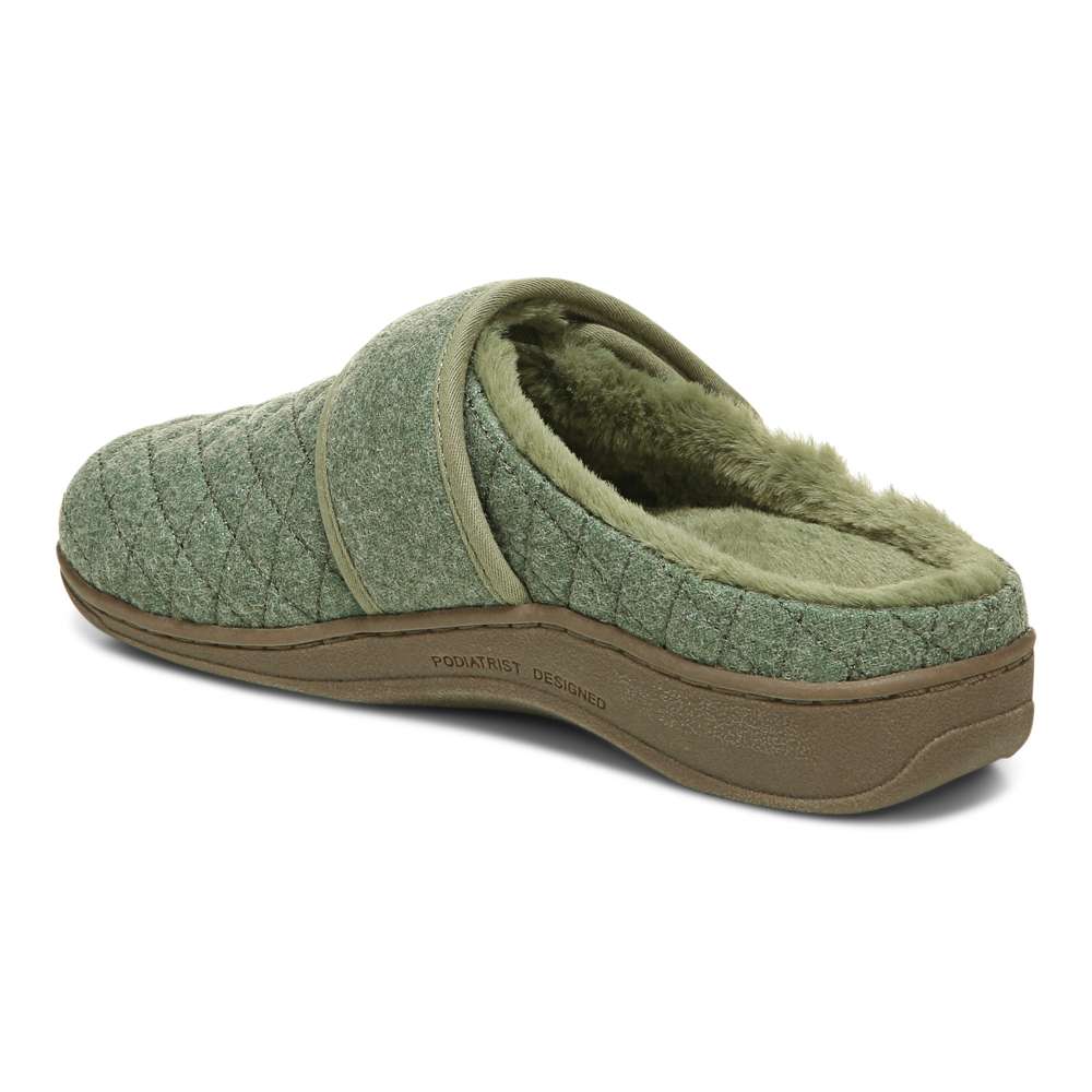 Carlin Mule Slipper - Army Green