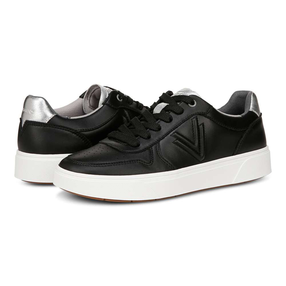 Kimmie Court Sneaker - Black Silver