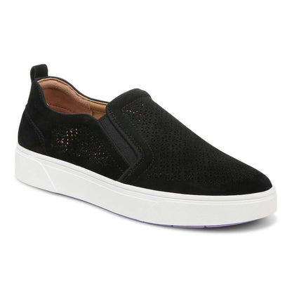 Kimmie Perf Slip-On Sneaker - Black Suede
