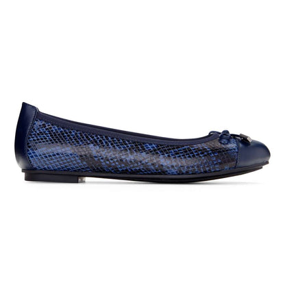 Minna Ballet Flat - Navy Snake