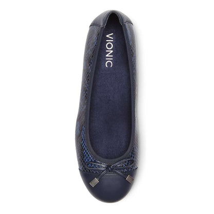 Minna Ballet Flat - Navy Snake