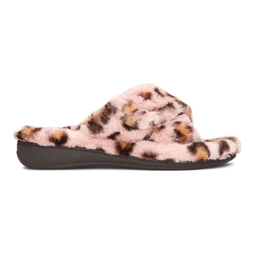 Relax Plush Slipper - Pink Leopard