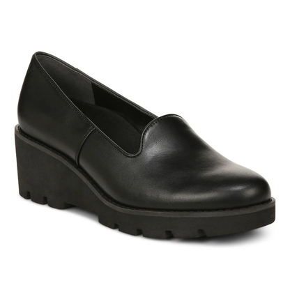 Willa Wedge - Black Leather