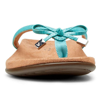 Bella Toe Post Sandal - Teal Woven