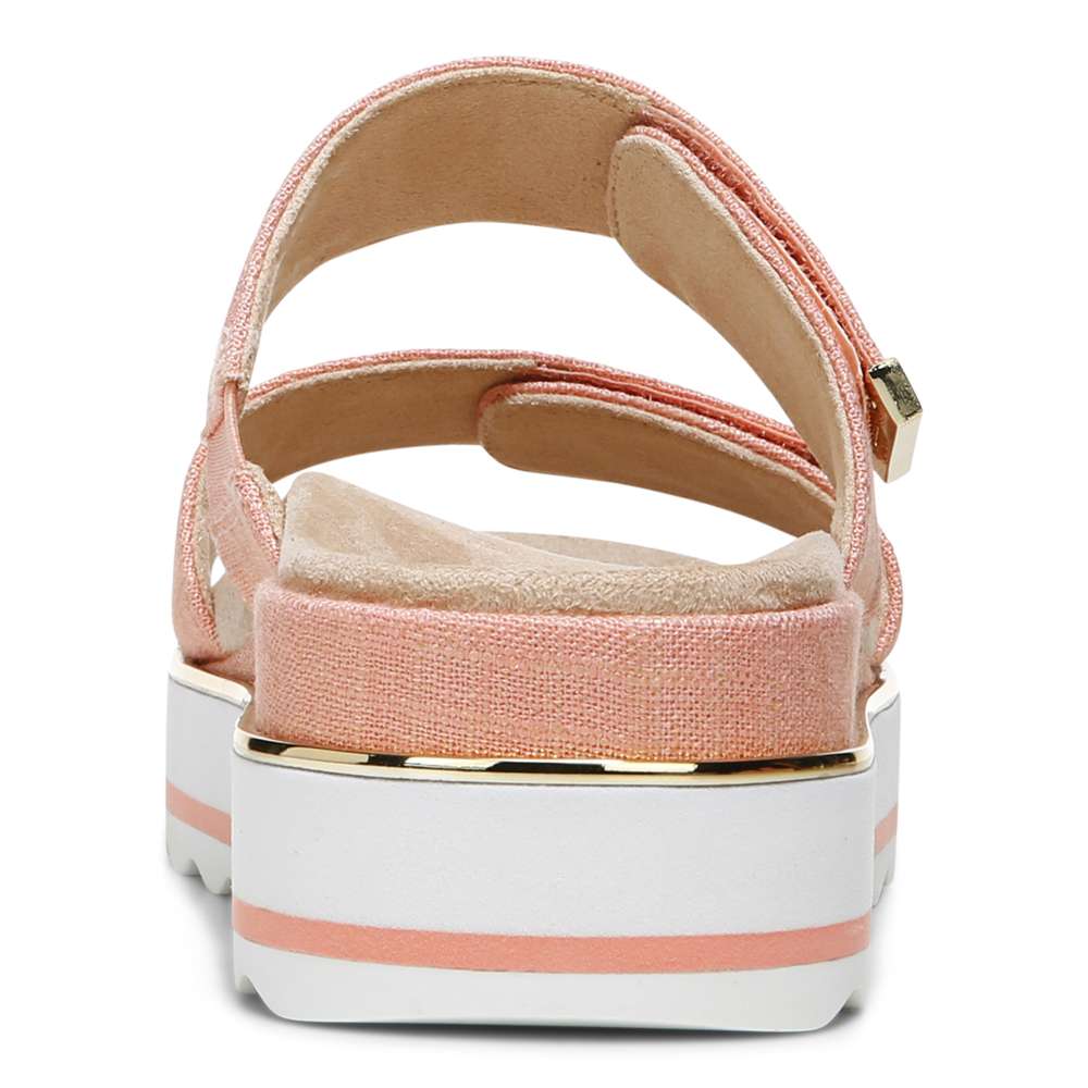 Brandie Flatform Slide Sandal - Papaya Linen