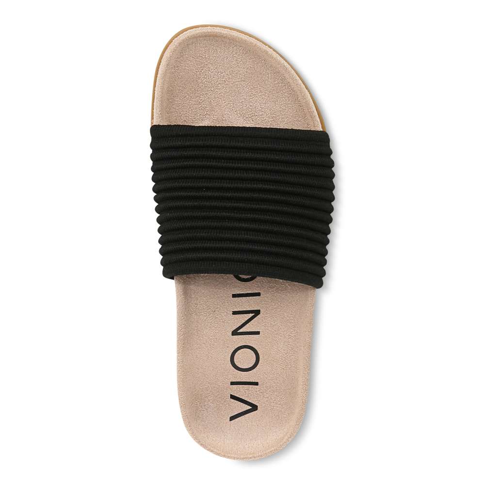 Evie Knit Slide Sandal - Black