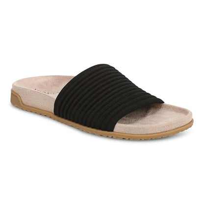 Evie Knit Slide Sandal - Black