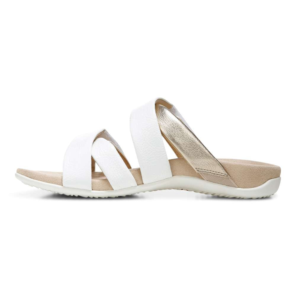 Hadlie Slide Sandal - White Patent