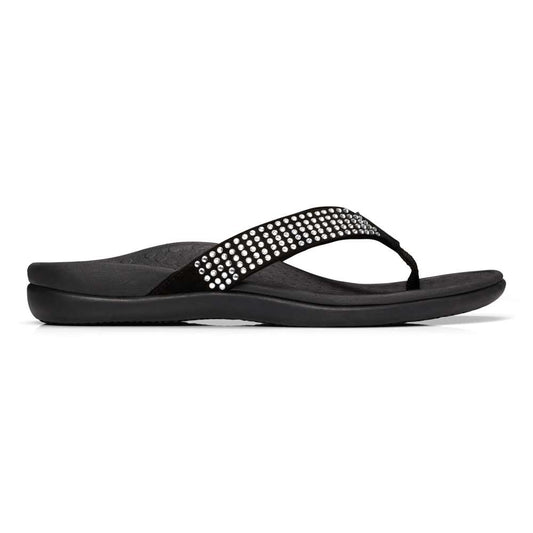 Islander Rhinestone Toe Post Sandal - Black