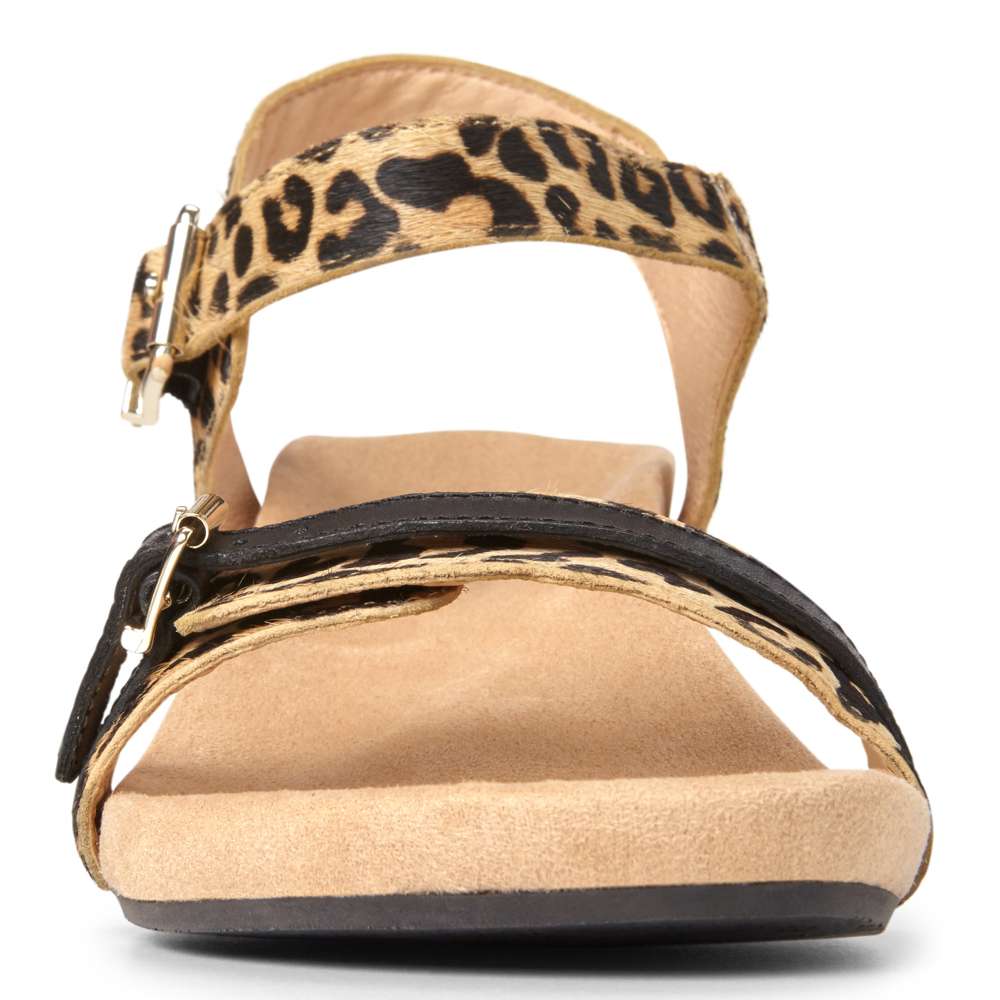 Laurie Wedge Sandal - Tan Leopard