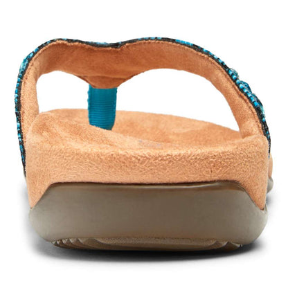 Lucia Toe Post Sandal - Aqua Snake