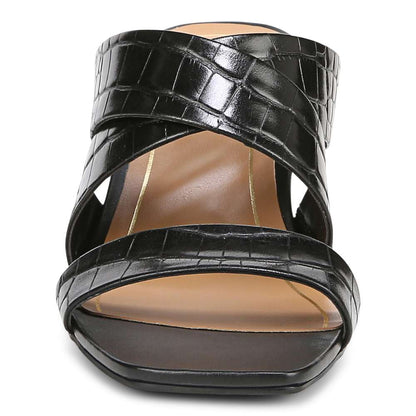 Merlot Heeled Sandal - Black Croc