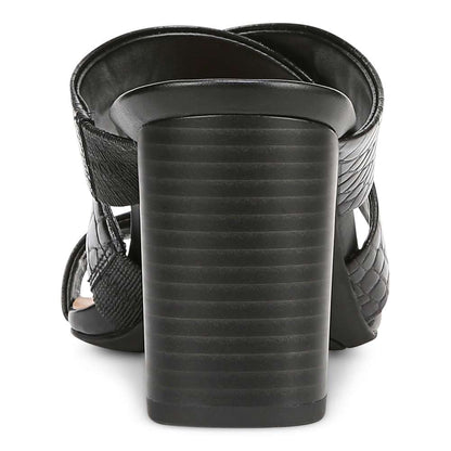 Merlot Heeled Sandal - Black Croc