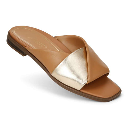 Miramar Slide Sandal - Camel/Gold