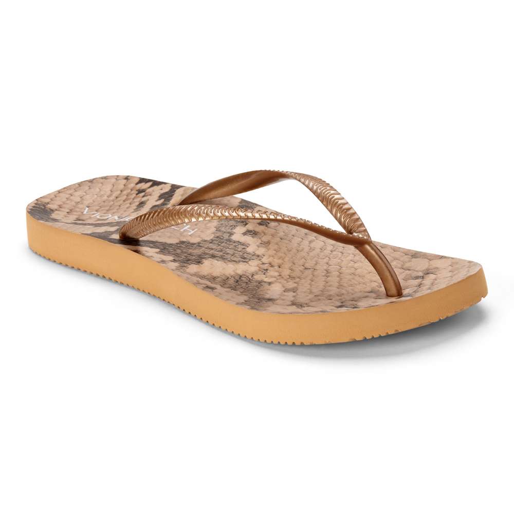 Noosa Print Toe Post Sandal - Bronze Snake